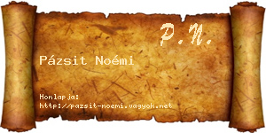 Pázsit Noémi névjegykártya